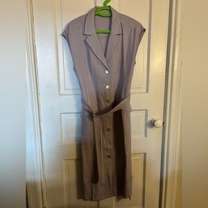 Lavender button up dress with belt. Never worn